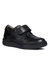 Geox Boys Leather J Riddock Touch Fastening Shoe (Black) - Black