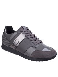 Womens Deynna Metallic Glitter Sneakers - Dark Grey - Dark Grey