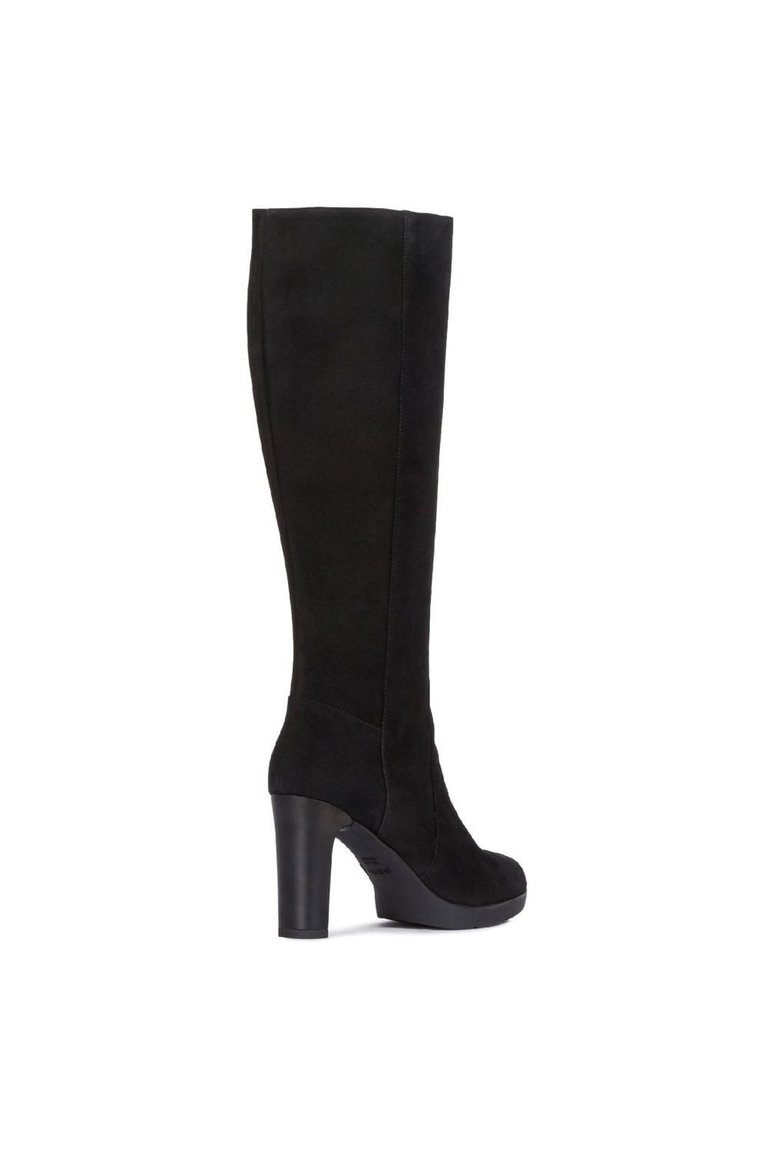 Geox Black Womens/Ladies D Annya High E Slip On Leather Boot Verishop