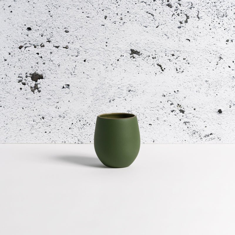 Gharyan Stoneware Coffee Cup |epa 10 oz In Green