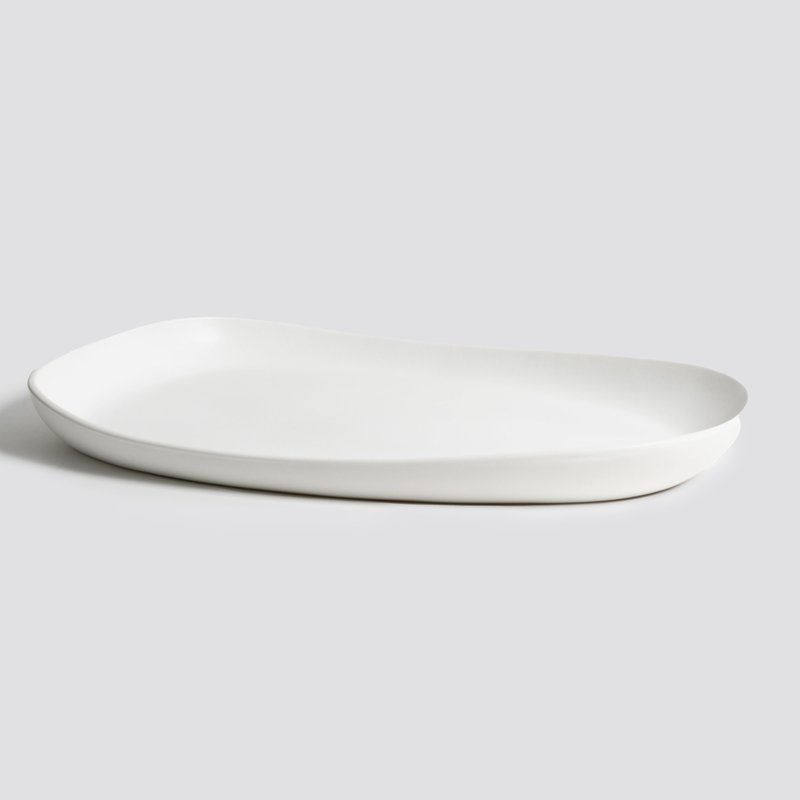 Gharyan Stoneware Stoneware Long Serving Platter In White
