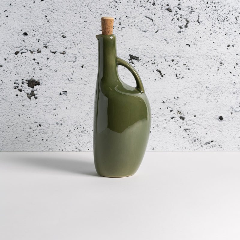 Gharyan Stoneware Stoneware Olive Oil Bottle | Canard 34oz In Green