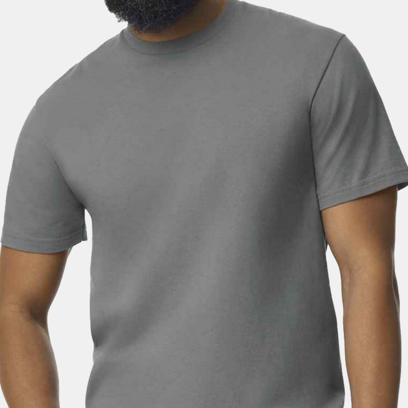 Gildan Mens Midweight Soft Touch T-shirt (graphite Heather) In Grey