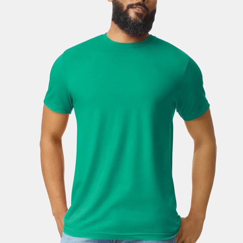 Gildan Unisex Adult Cvc T-shirt (kelly Mist) In Blue