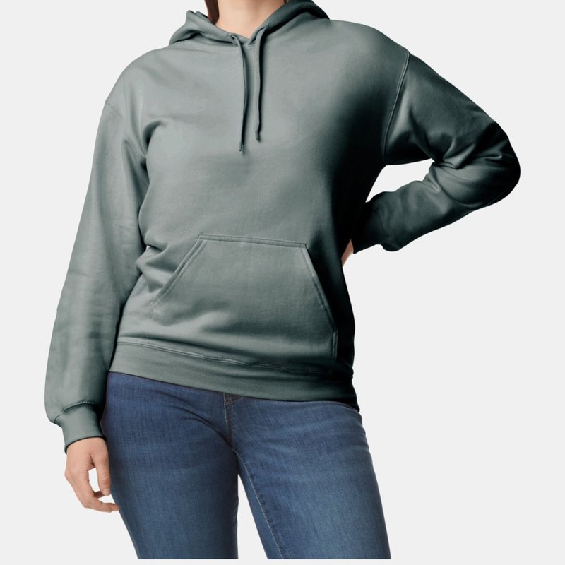 Gildan Unisex Adult Softstyle Fleece Midweight Hoodie (dark Heather) In Grey