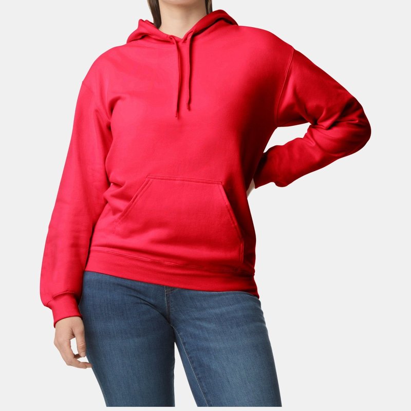 Gildan Unisex Adult Softstyle Fleece Midweight Hoodie (red)