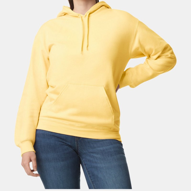 Gildan Unisex Adult Softstyle Fleece Midweight Hoodie (yellow Haze)