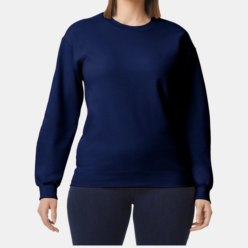 Shop Gildan Unisex Adult Softstyle Fleece Midweight Pullover (navy Blue) In Grey