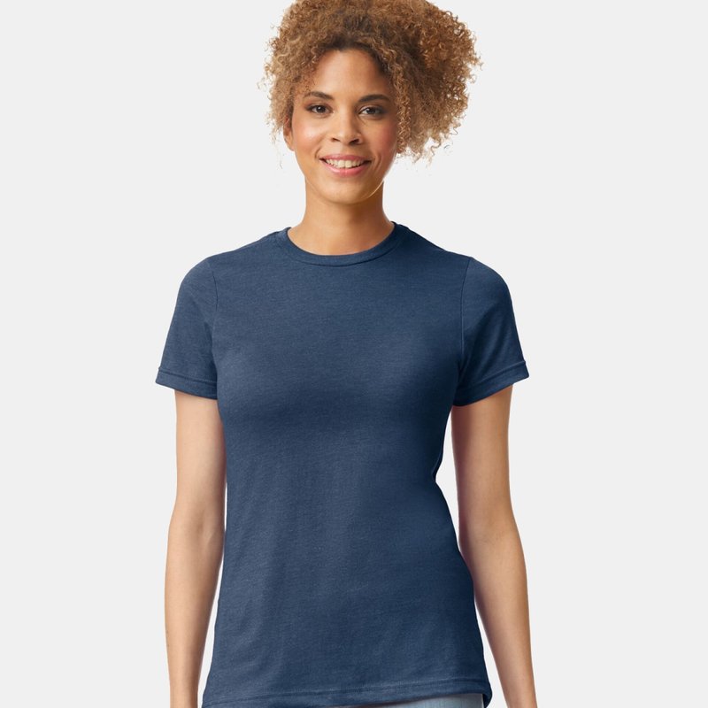 Gildan Womens/ladies Cvc T-shirt (navy Mist) In Blue