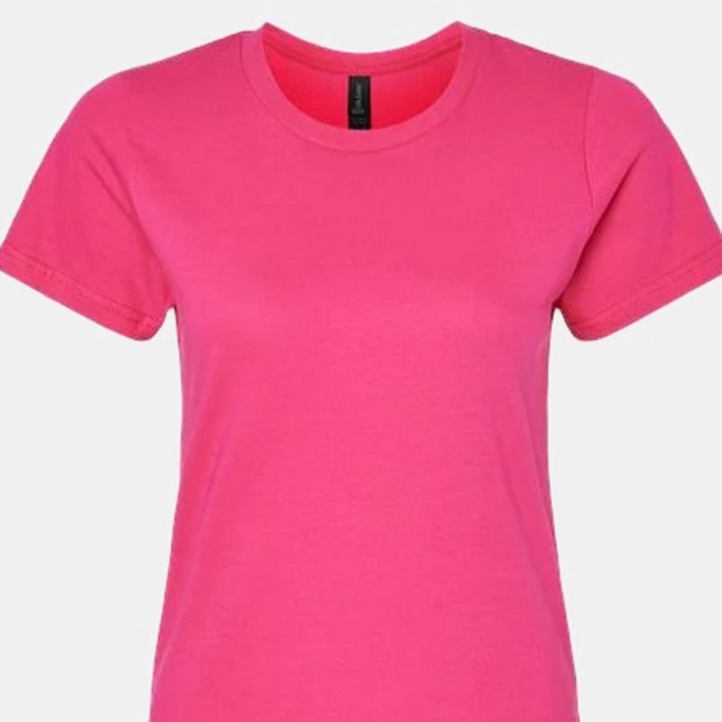 Gildan Womens/ladies Softstyle Midweight T-shirt (heliconia) In Pink