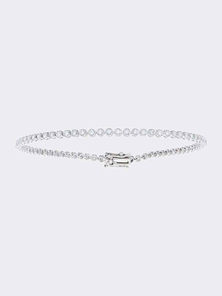1ct Diamond Tennis Bracelet - White Gold
