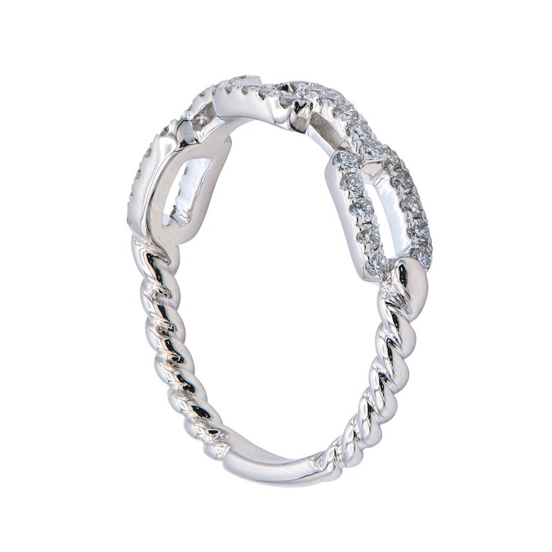 Gili Jewels Chainlink Rope Ring In White