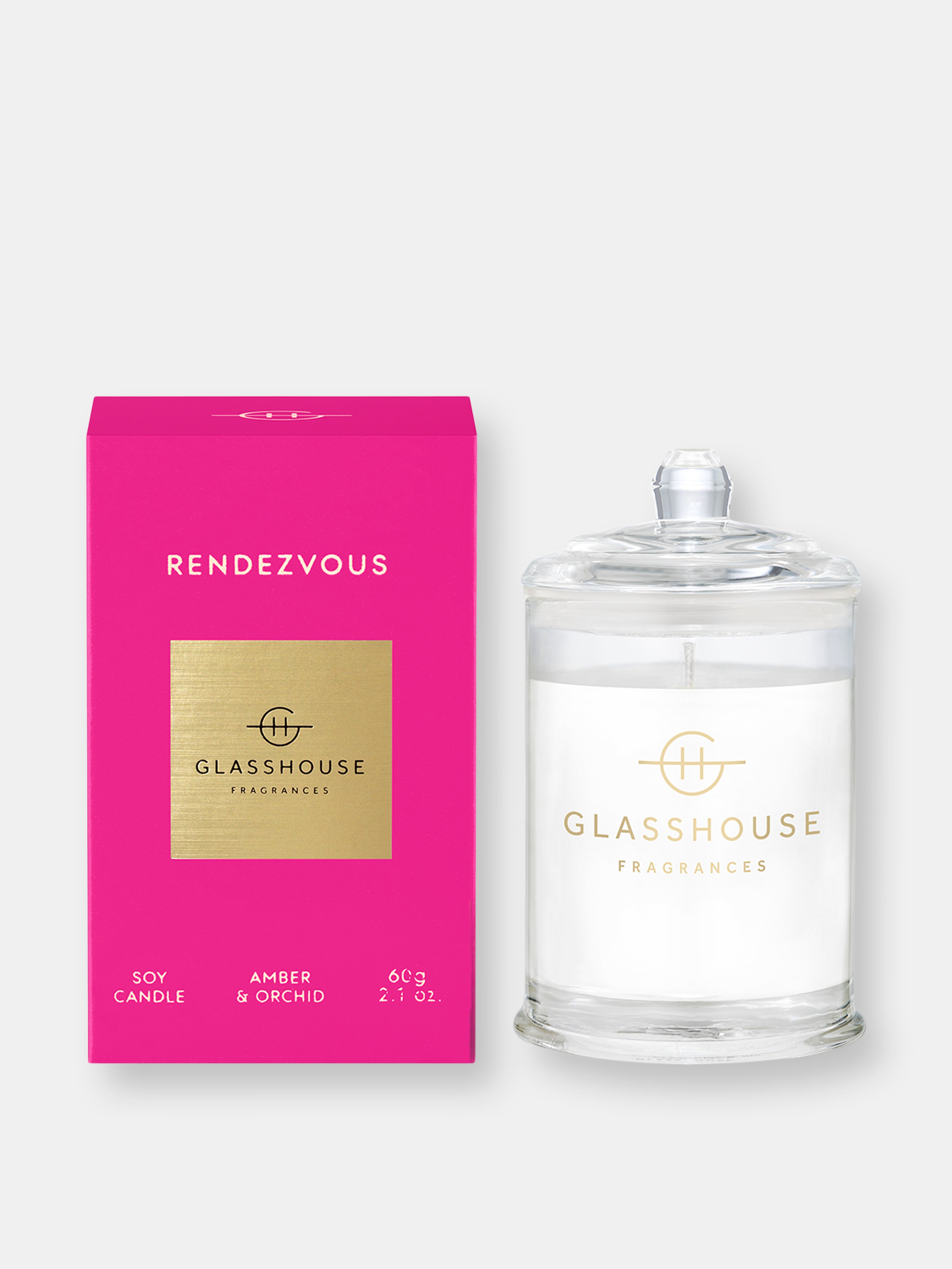 GLASSHOUSE FRAGRANCES GLASSHOUSE FRAGRANCES RENDEZVOUS 2.1OZ TRIPLE SCENTED SOY CANDLE