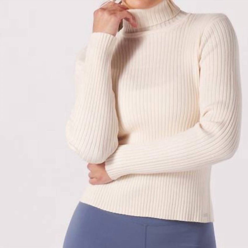 Shop Glyder Couture Rib Turtle Neck Sweater In White