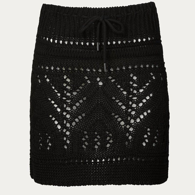 Goen J Crochet Knit Mini Skirt In Black