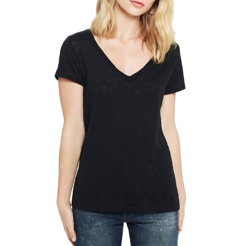 Goldie Classic V Neck Tee In Black