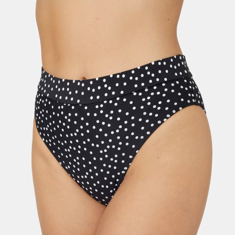 Gorgeous Womens/ladies Spotted Mid Rise Bikini Bottoms In Black