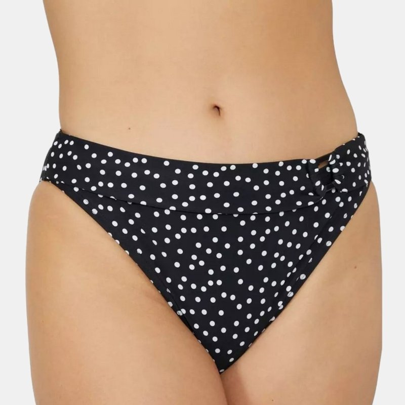 Gorgeous Womens/ladies Spotted Ring Detail Bikini Bottoms In Black