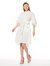 Long Button Down Belted Dress W/Ruched Puff Sleeve