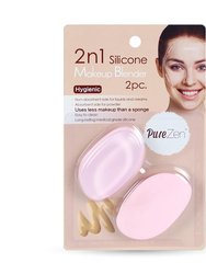 2 N 1 Silicone Makeup Blender 2 Pack, (4 Makeup Blenders)