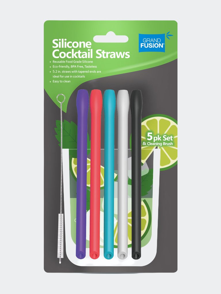 Cocktail Straw 5 Pack And Brush