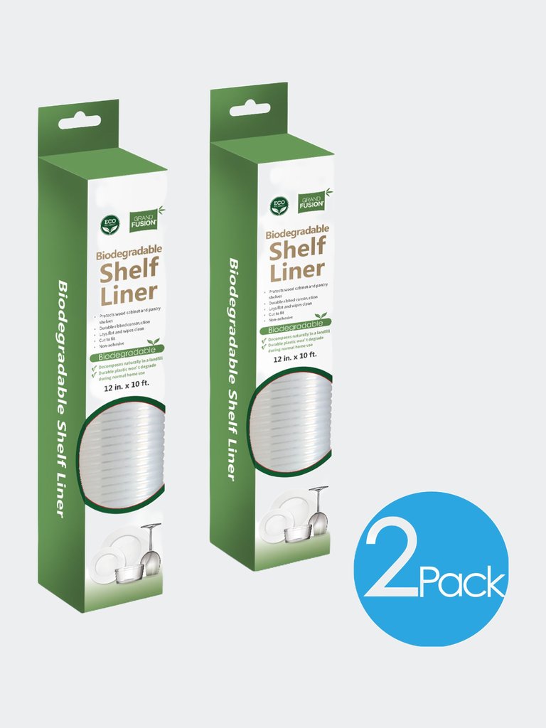 Compostable Shelf Liner - 10 Ft x 12 Inch Clear With Raised Ribs (2)