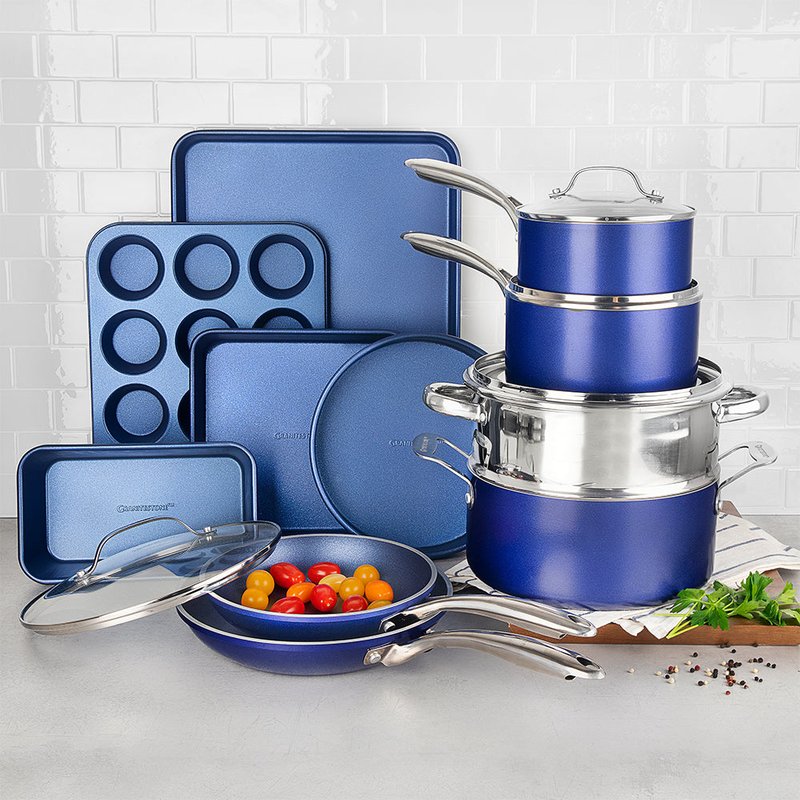 Granitestone Blue Basics 15pc Cook & Bake Essentials Set