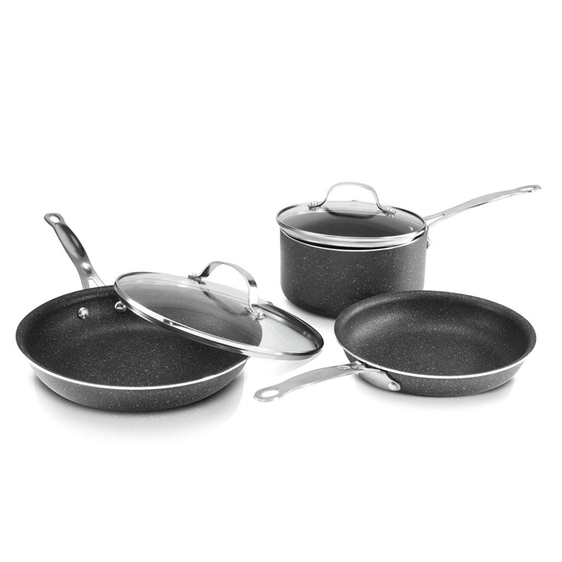 Granitestone Fundamental 5 Piece Essentials Cookware Set In Black