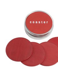 4 Coasters with Tin Box - Red
