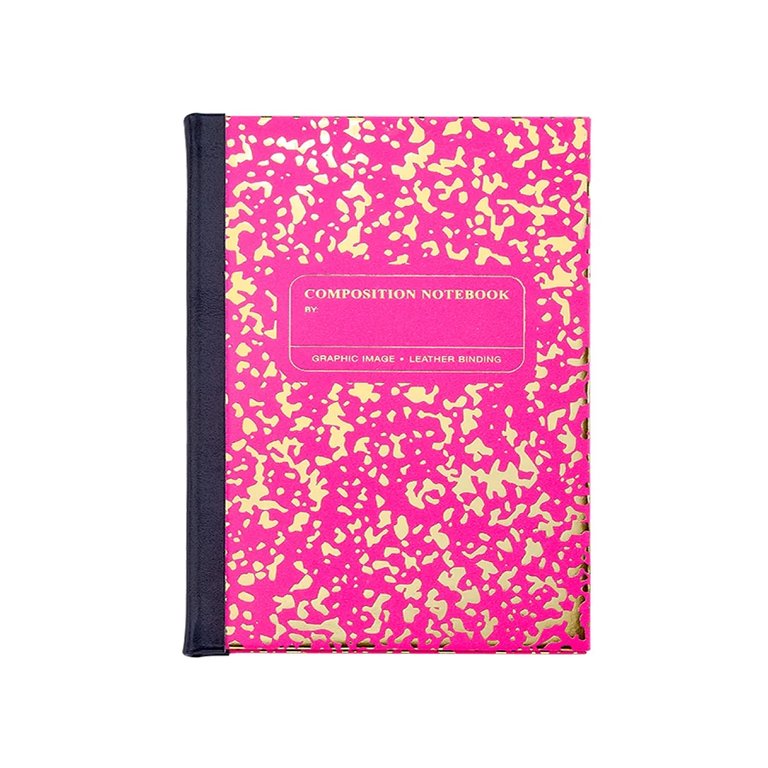 Composition Notebook - Neon Pink/Gold
