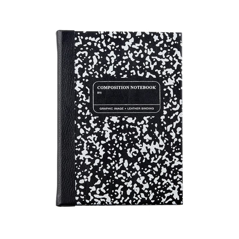 Composition Notebook - Black/White Leather