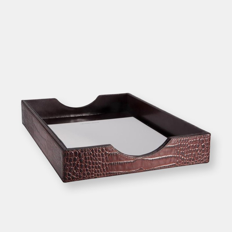 Graphic Image Letter Tray In Brown