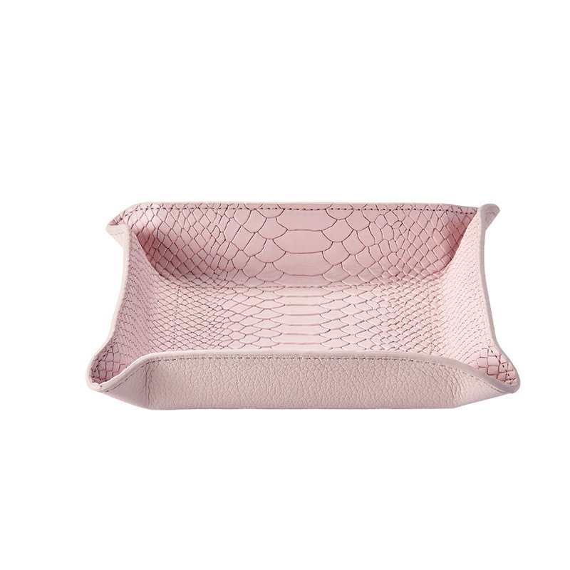 Graphic Image Medium Leather Catchall In Pink