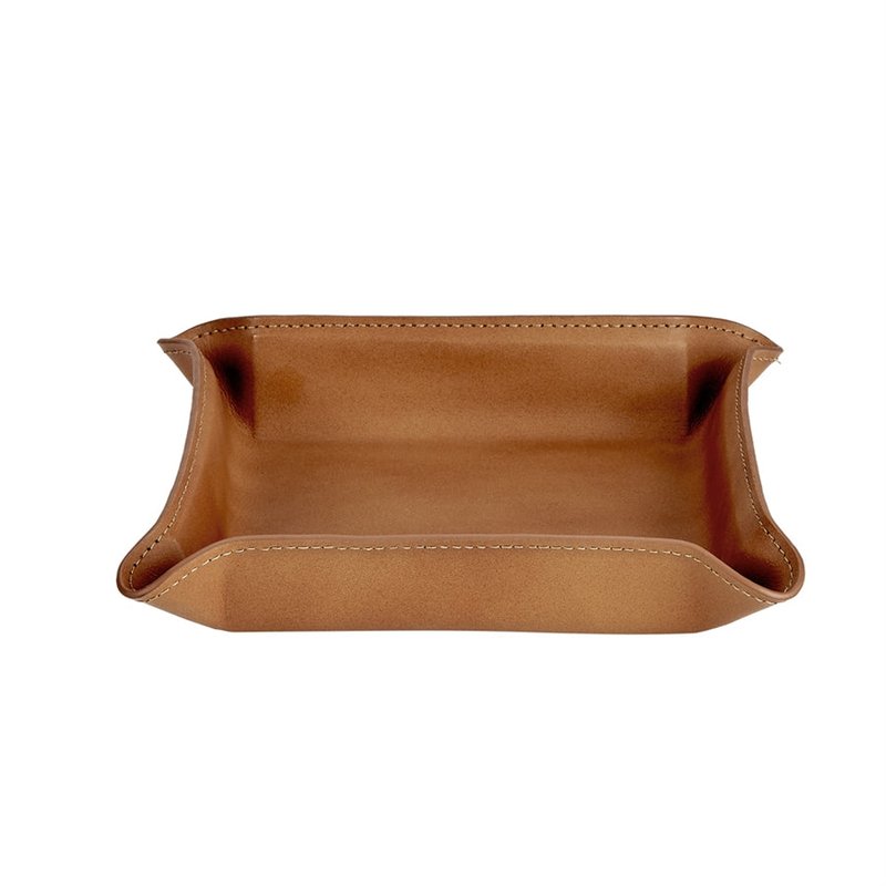 Graphic Image Moldable Leather Catchall In Brown