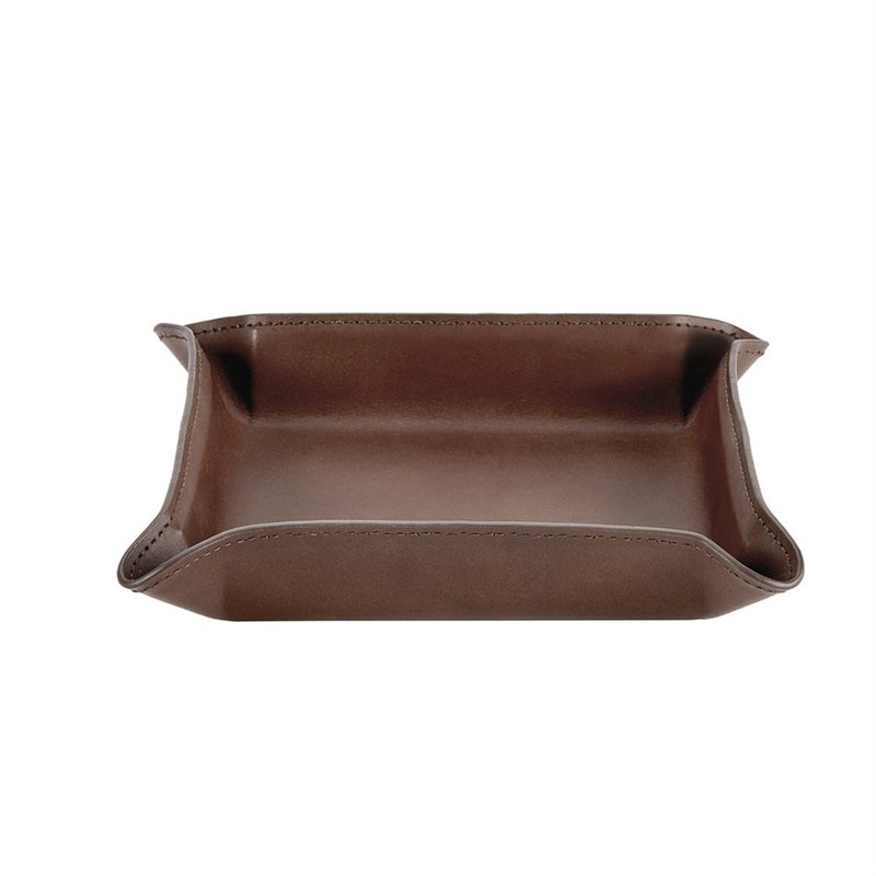 Graphic Image Moldable Leather Catchall In Brown