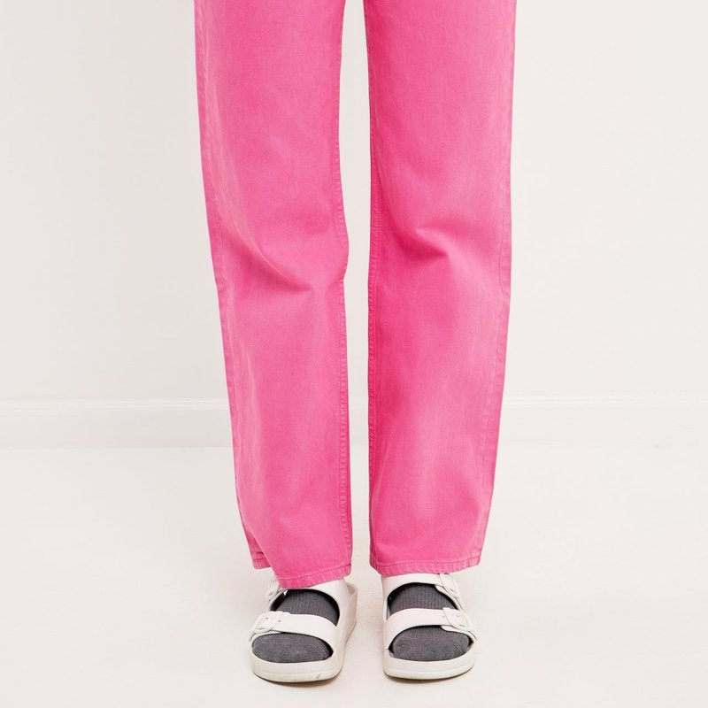 Grey Lab Color Full Length Wide Leg Jean In Pink
