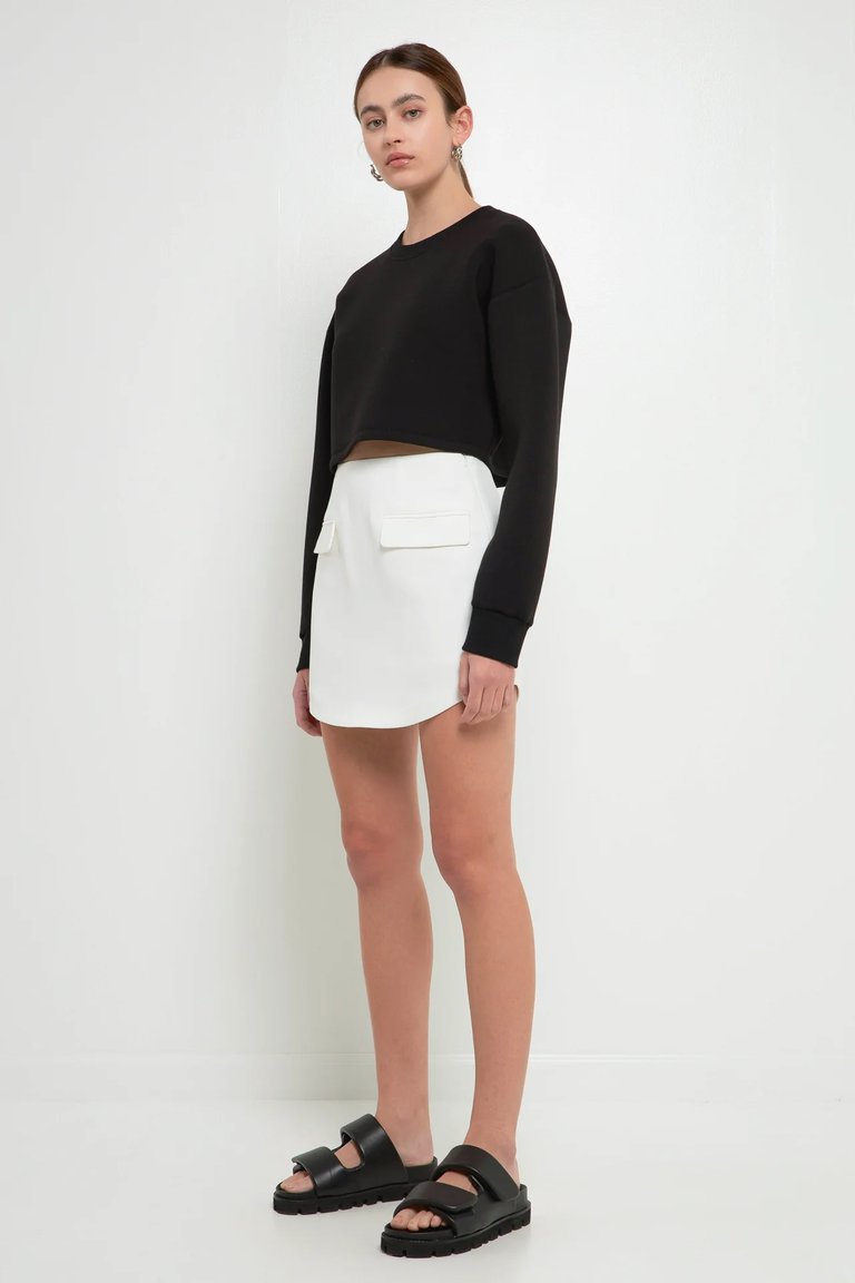 Curved Opening Mini Skirt