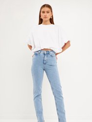 High-Low Cropped T-Shirt - White