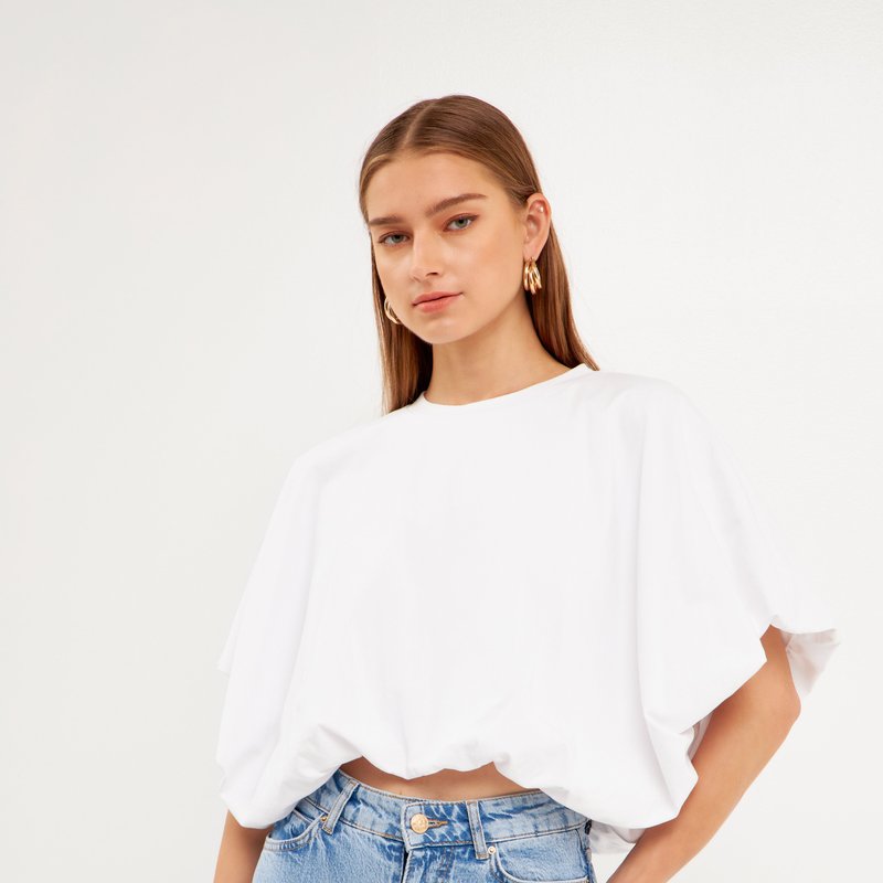 Shop Grey Lab High-low Cropped T-shirt In White