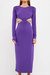 Long Sleeve Open-Back Maxi Dress - Purple