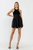 Mixed Media Racerback Voluminous Mini Dress - Black