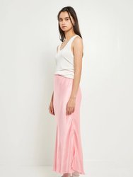 Satin Maxi Skirt - Bubblegum Pink