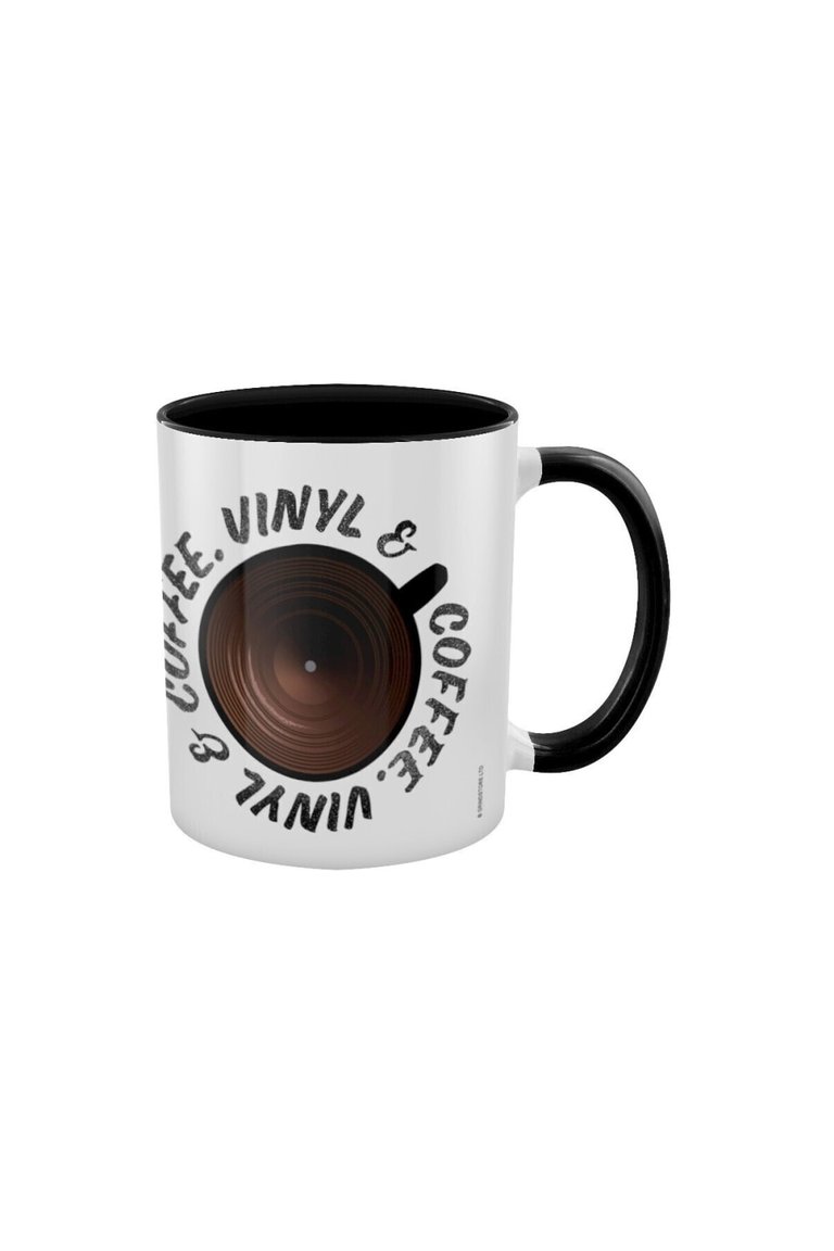 Grindstore Coffee & Vinyl Inner Two Tone Mug (White/Black/Brown) (One Size) - White/Black/Brown