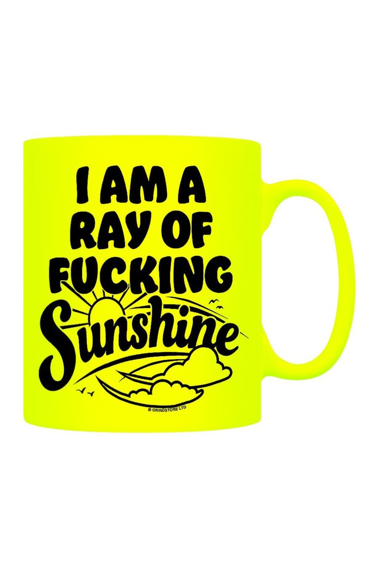 Grindstore I Am A Ray of Fucking Sunshine Neon Mug (Yellow/Black) (One Size)