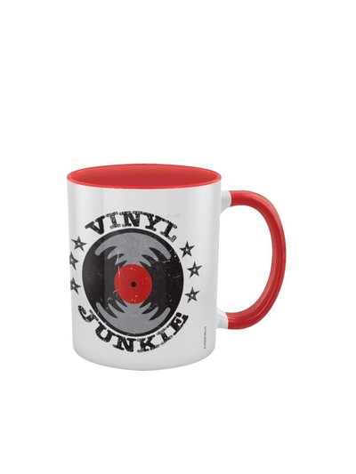 Grindstore Grindstore Vinyl Junkie Inner Two Tone Mug (White/Red/Black) (One Size) product