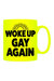 Grindstore Woke Up Gay Again Neon Mug (Yellow/Black) (One Size)