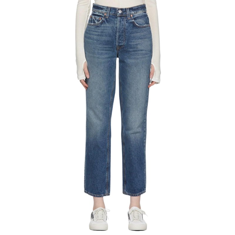 Grlfrnd Cassidy High Rise Straight Jean In Blue