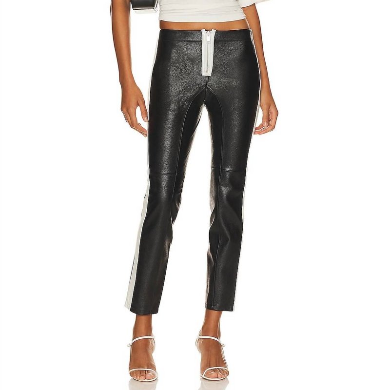 Shop Grlfrnd The Leather Moto Pant In Black/white