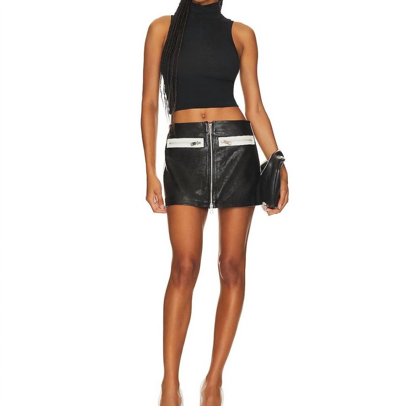 Shop Grlfrnd The Moto Mini Skirt In Black