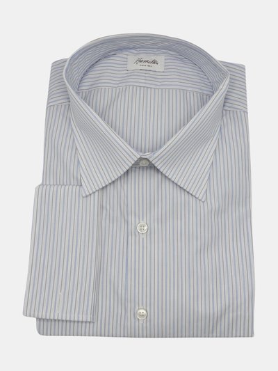 Hamilton Hamilton Men's Blue / Grey White Stripe Dress Shirt Casual Button-Down - 52-18.5 product
